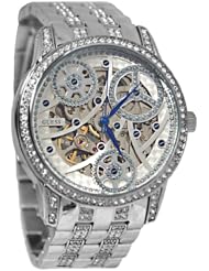 GUESS Womens U25004L1 Elegant Automatic Silver-Tone Watch