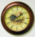Antique Style Copper Country Rooster Kitchen Farmhouse Wall Clock