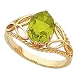 14K Yellow Gold Peridot Ring