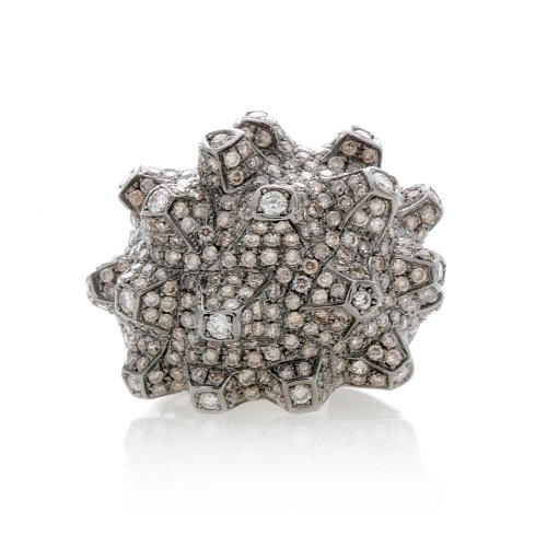 18k WG 3 Ct White Champagne Diamond Cocktail 