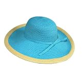 VIBRANT AQUA BLUE 5 WIDE FLAT BRIM TWO TONE FLOPPY SUN HAT 51b9urWPxsL. SL160 VIBRANT AQUA BLUE 5 WIDE FLAT BRIM TWO TONE FLOPPY SUN HAT