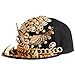 LOCOMO Black Gold Eagle Wing Hedgehog Rivet Chain Star Snapback Cap FFH124