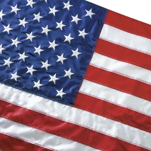Valley Forge Flag Nylon U.S. Flag w/ Grommet and Roped Fastener (19' W x 10' H)