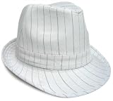 White Pinstripe Fedora Hat