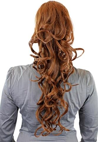 HI GIRL New Fashion Synthesis Women Curly Wavy Cosplay Party Surper Long Hairpiece ponytail costume Wig Wigs #18