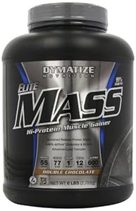 Dymatize Nutrition Elite Mass Gainer, Double Chocolate, 6-Pound