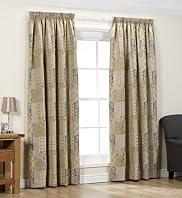 Patch Jacquard Pencil Pleat Curtains