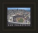 Small Pac Bell Park San Francisco Giants Aerial Framed Print - Black No Mat