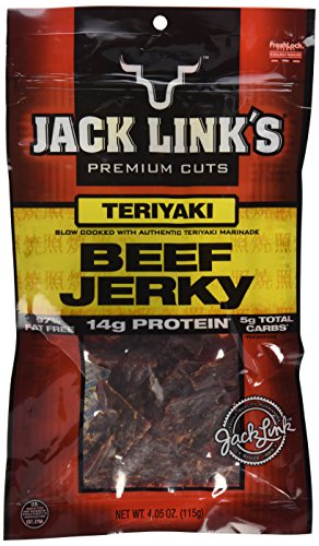 JACK LINK's Premium Cuts TERIYAKI Beef Jerky Snack Pack, 4.05 OZ each, Pack of 3, Net Weight 12.15 oz (344 g)