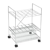 IMAGE OF Safco® Mobile Chrome Wire Roll File, for 24 3-1/2x3-1/8 Tubes, 22-1/2wx14-5/8dx32-1/4h