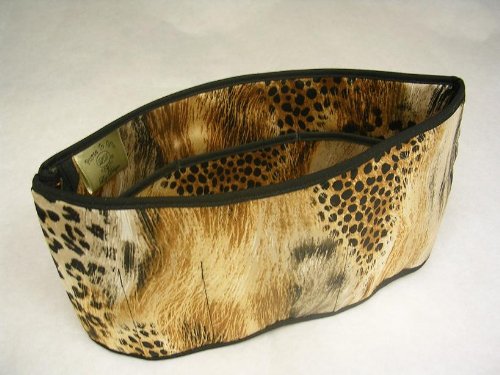 Purse To Go® purse organizer insert transfer liner-ENCLOSED BOTTOM- BUCKET TYPE- Large size (12″L x 6″H x 3.5″W) (Animal Print)