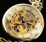 【BROWN】ブラウン MONTRES モントレス 機械式 手巻き 懐中時計 925J-GD-GD