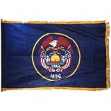 Utah 3x5ft Nylon Flag with Indoor Pole Hem and Fringe