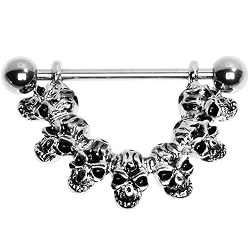 Nice and Naughty Skull Nipple Ring