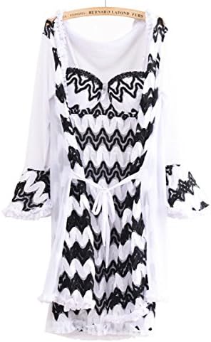 FQQ Women Sexy Transparent Splicing Bow Strap Dress Lace Lingerie Nightgown