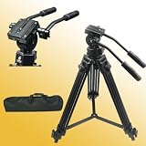 Fancier AVTP Professional 75mm Video Camera Tripod with Fluid Drag Head By Fancier FT9901 Black