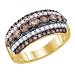 Brown Chocolate Diamond Ring Fashion Band 10k Yellow Gold (1.59 ct.tw.)