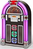 REPRODUCTION JUKEBOX (REAL WOOD VENEER) CD/MP3 PLAYBACK WITH SOUND-TO-LIGHT LED TUBE LIGHTING (7 COLOUR) BY DIGITEL TECHNOLOGY LTD - Floor Standing over 1 metre high