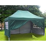 Quictent 10x15 Ez Pop up Canopy Gazebo Party Wedding Tent Green with Walls steel Joints