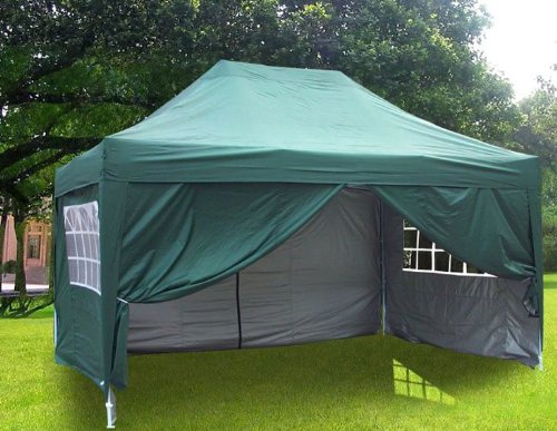 Quictent 10x15 Ez Pop up Canopy Gazebo Party Wedding Tent Green with Walls/steel Joints