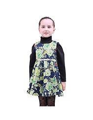 Girls Brocade/Cotton Belted Jacquard General Print Sleeveless Knee Length  Dress