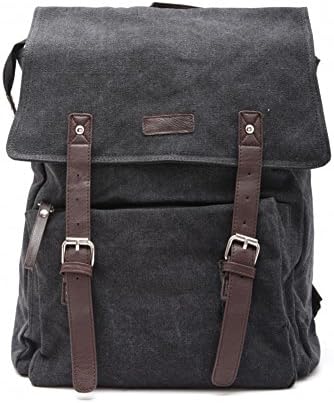 Good&god Black Vintage Canvas Backpack School Bag Travel Bag