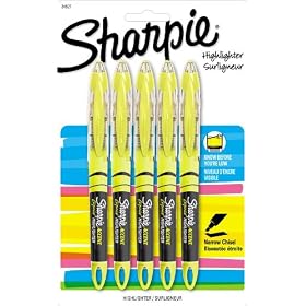 Sharpie Accent Liquid Pen-Style Highlighters, 5 Yellow Highlighters (24527PP)