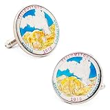 Hand Painted Yellowstone National Park Quarter Cufflinks