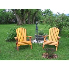 Folding Cedar Adirondack Chair W stained Finish, Amish Crafted by 