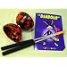 Diabolo Set Harlekin medium zweifarbig schwarz/rot mit Alu-Handst�ben und Spielanleitung