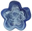 Colorful Recycled Art Glass Large Cobalt Blue Amoeba Plate 17.5"D
