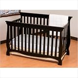Stork Craft Carrara 4-in-1 Fixed Side Convertible Crib, Black
