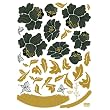 Reusable Decoration Wall Sticker Decal - Mocha Gardenia Flower (Velvet with Rhinestones)
