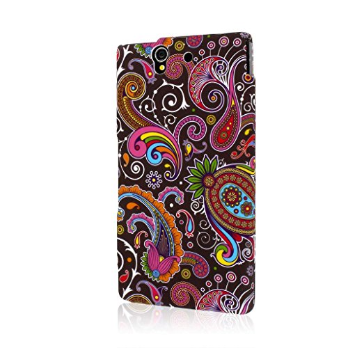 Empire MPERO SNAPZ Series Rubberized Case for Sony Xperia Z L36H - Retail Packaging - Black Paisley