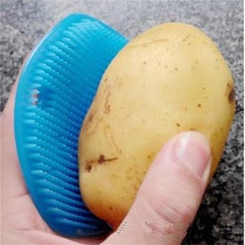 FO Hot Silicone Convenient Scrubbing Brush Washing Fruit Vegetable Brush Cleaner, Blue