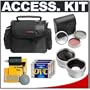 Deluxe Accessory Kit with Carrying Case + Mini DV Cassette 3-Pack + 2x Telephoto Lens + 0.5x Wide Angle Lens + 3-Piece Filter Kit + Cleaning Kit for Compact Mini DV Camcorders