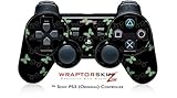 Sony PS3 Controller Skin Pastel Butterflies Green on Black