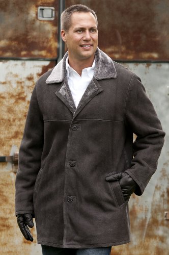 Men's Somerset Shearling Sheepskin Coat, DUSTY BLACK, Size MEDIUM (40-42)