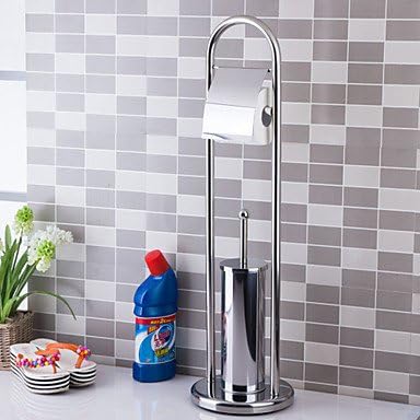 OrangeZBK AIR Contemporary Toilet Brush Holder with Paper Holder Stainless Steel
