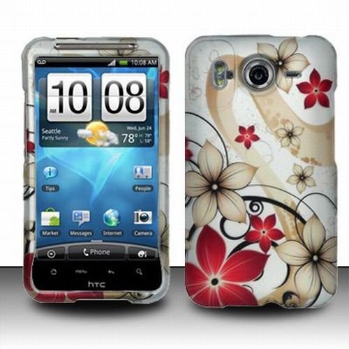 HTC Inspire 4G Accessory - Blossoming Spring Flower Protective Hard Rubberized Case Cover Design for AT&T