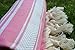 Dandelion - Basic Pattern - 100% Naturally-Dyed Cotton Turkish Towel Peshtemal - 71x39 Inches - Rose Pink