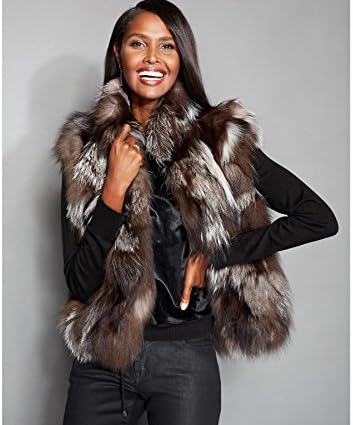 The Fur Vault Womens Pieced Fox Fur Vest (XL, Arizande)