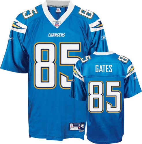 Antonio Gates Blue Reebok NFL Powder Premier San Diego Chargers Jersey - Medium