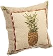 Brentwood Panama Jacquard Chenille 18-by-18-inch Knife Edge Decorative Pillow, Pineapple