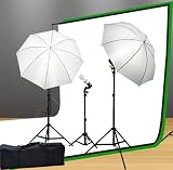 Studio Lighting Kit 1000 Watt Lighting Kit With Backdrop Support System And 6'x9' Black White Muslin Backdrop By Fancier UL105 6x9