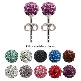 Silver Swarovski crystal earrings by Avantgarde Jewels � - 6MM - Amethyst, birthstone for February - bling bling!! - silver studs - made with over 70 Swarovski stones - packed inside a lovely velvet pouche - Choose the colour & size from the menu below