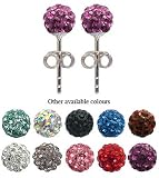 Silver Swarovski crystal earrings by Avantgarde Jewels � - 6MM - Amethyst, birthstone for February - bling bling!! - silver studs - made with over 70 Swarovski stones - packed inside a lovely velvet pouche - Choose the colour & size from the menu below