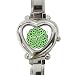 Heart Italian Charm Watch of Green Ornate Celtic Knot (Irish Jewelry, Pendant, Ring, Necklace)