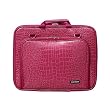 Fits 15 - 15.6 Laptop CaseCrown Double Memory Foam Padded Laptop Case with Front Pocket (Alligator Hot Pink)