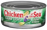 Chicken of the Sea Chunk Light Tuna, Low Sodium, 6-Ounce Cans (Pack of 12)